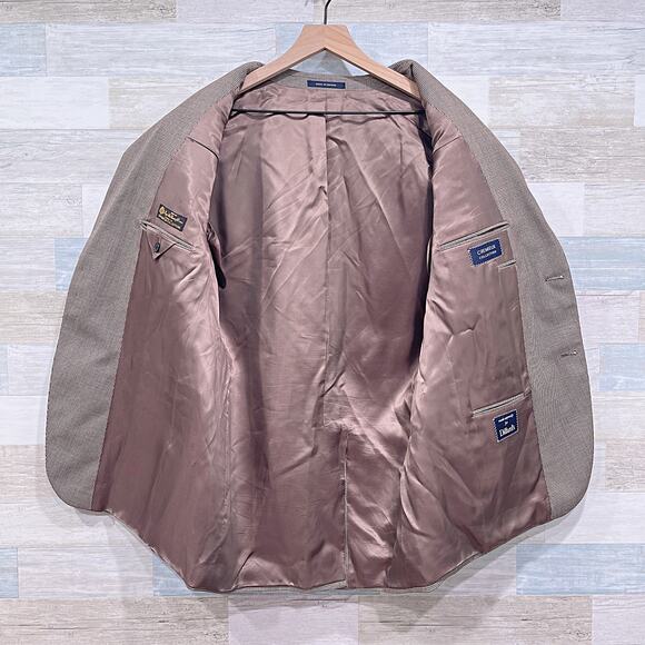 Loro Piana Italy Cremieux Collection Houndstooth Sport Coat Brown Wool Mens 43L - Picture 4 of 9